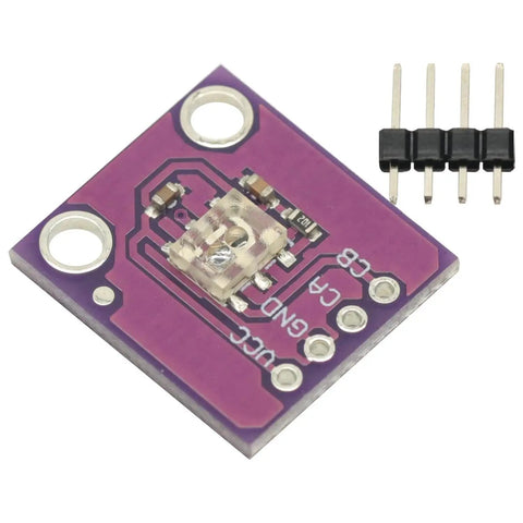 Two Pack AEDR-8300 Reflective Optical Encoder Modules With Two Channels, purple circuit board module and connector pins