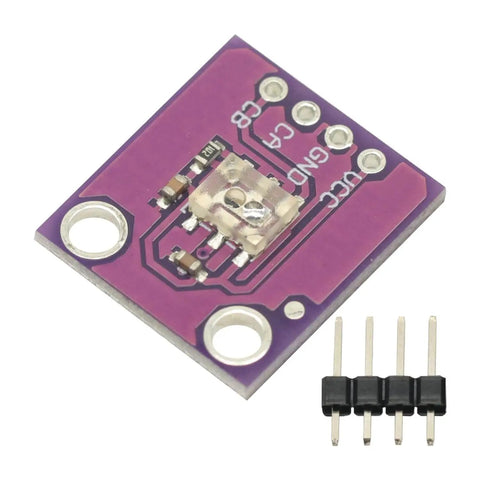 Two Pack AEDR-8300 Reflective Optical Encoder Modules With Two Channels, shown with pins for robotics, automation, and CNC projects.