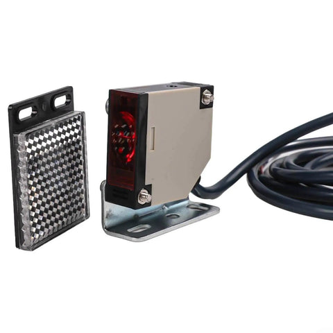 Reflector Photoelectric Sensor Switch With Infrared Beam Detection, 4 Meter Sensing Range, NO And NC Relay Output, IP54 ABS Housing, Built For Industrial Automation And Harsh Environments, AC 90 To 250V Operation, Easy Install And Fast Object Sensing