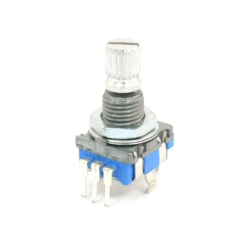 360 Degree Rotary Encoder With Push Button Momentary Switch, 20 Detents, 5 Pin Digital Encoder With Knurled Shaft, 6mm Diameter