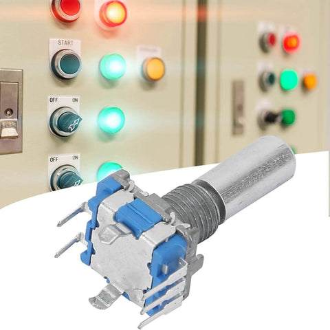 EC11 Rotary Encoder Kit, 10 Pack, 360 Degree Rotation Digital Potentiometer With Switch, 5 Pin, shown with control panel