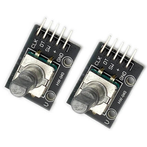 Two Pack KY 040 Rotary Encoder Modules For Arduino Raspberry Pi And STM32 Development Boards 360 Degree Incremental Encoders