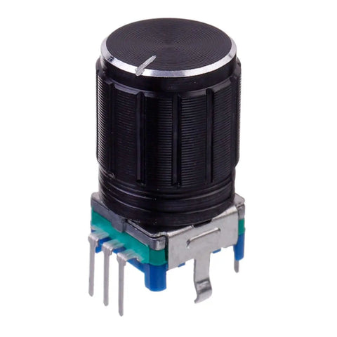 EC11 360 Degree Rotary Encoder Potentiometer Kit With 5 Pin Digital Potentiometer for DIY electronics, showing close-up of potentiometer