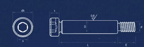 SSM6-8MM-8MM Stainless Steel 304 Hexagon Socket Knurled Head Shoulder Screw Positioned shaft Stripper Bolts