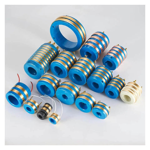 Assorted slip ring assembly in various sizes for 2 or 4 way current collector with carbon brush holder, rotary connector, shaft diameter 20 to 25mm