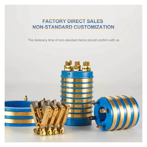 Slip Ring Assembly For 2 Or 4 Way Current Collector With Carbon Brush Holder, Rotary Connector, Shaft Diameter 20 To 25 Millimeters, 1 Set