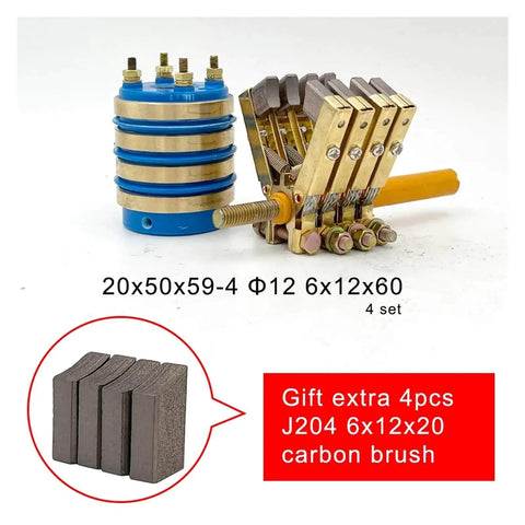 Slip Ring Assembly For 2 Or 4 Way Current Collector With Carbon Brush Holder, Rotary Connector, Shaft Diameter 20 To 25 Millimeters