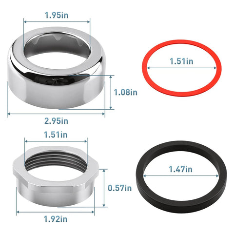 Dimensions of components in Regal Spud Coupling Assembly F-56-A For Flushometer Valves 1-1/2 Inch By 3 Inch Replacement Part