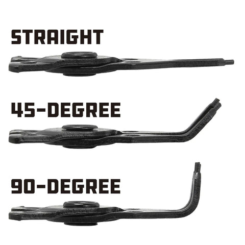 All In One Snap Ring Pliers Set With Five Interchangeable Jaws for internal external rings showing straight, 45 degree, 90 degree angles