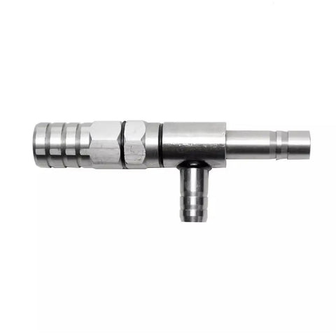 Side view of Stainless Steel Lab Water Vacuum Pump Venturi Ejector Water Jet Pump for Science Education and Research, corrosion resistant