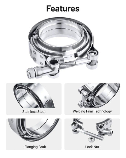 2.0 Inch V Band Clamp With Flange Stainless Steel For Easy Install And Removal with features like welding and flanging craft