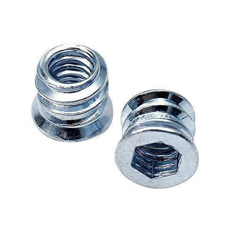Threaded Inserts for Wood 1/4-20 x 10mm 50 Pieces