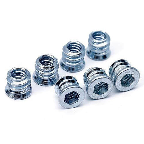 Threaded Inserts for Wood 1/4-20 x 10mm 50 Pieces