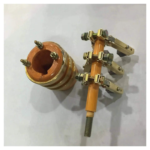 Three Way Conductive Slip Ring With Inner Diameters 25 30 35 And Outer Diameter 58 And Height 61 For Herringbone Assembly 30X58X61 Built For Rugged Pro Grade Industrial Use Featuring Cylindrical Connectors And A Single Color Finish.