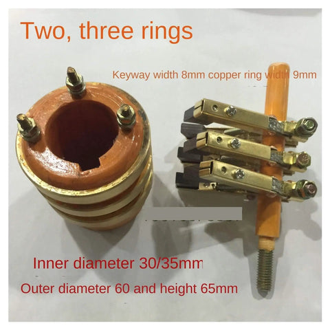 Three Way Conductive Slip Ring For Rotary Power Transfer, Inner Diameter 30/35 Mm, Outer Diameter 60 Mm, Herringbone Assembly