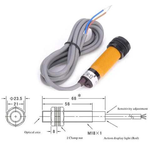 Through Beam Photoelectric Sensor 5 Pair NPN Normally Open, 6-36V DC, 300mA, Snappy Sub-Millisecond Response Under 1ms, ABS Tough Shell