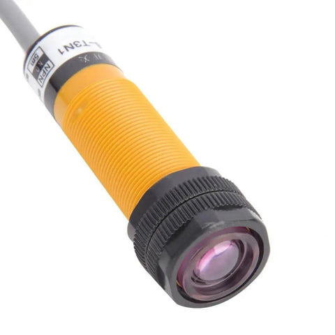 Close-up of Through Beam Photoelectric Sensor 5 Pair NPN Normally Open, 6-36V DC, 300mA, sub-millisecond response, industrial optical switch.
