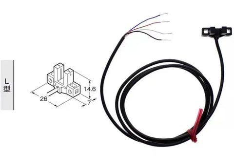 1m Photoelectric Switch Sensor With PNP NO/NC Outputs For Easy Automation, black cable and sensor with wiring diagram