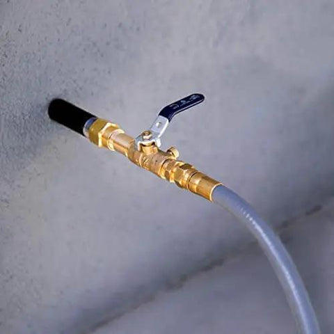 Natural gas connection hose for Tri Fuel 12,500-Watt Electric Start Portable Generator With CO Shield For Home Backup Power.