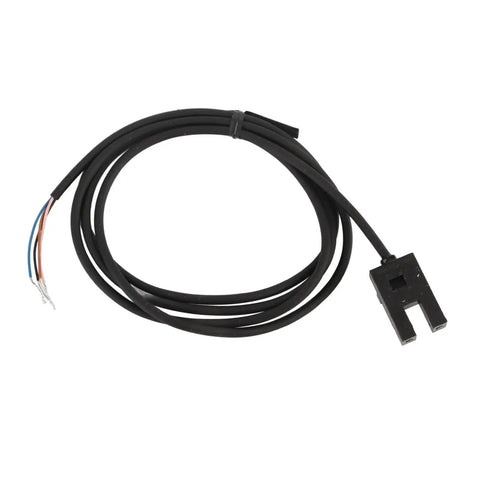 U Shape Photoelectric Sensor Switch With 5mm Sensing Distance, DC 5 to 24V, SX673, NPN Output, shown with black cable