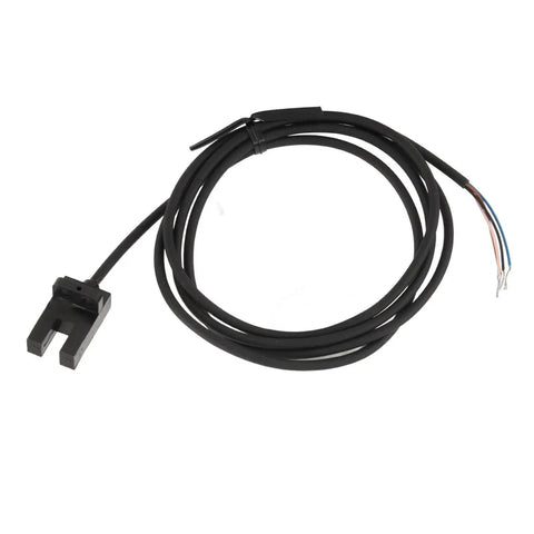 U Shape Photoelectric Sensor Switch With 5mm Sensing Distance, DC 5 to 24V, SX673, NPN Output, coiled cable view
