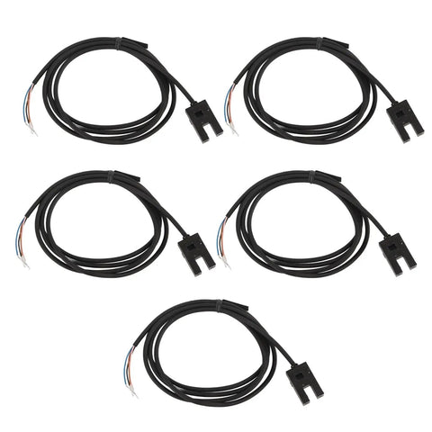 5 pack of U Shape Photoelectric Sensor Switch With 5mm Sensing Distance, DC 5 to 24V, SX673, NPN Output, Slot Type Photocell for automation