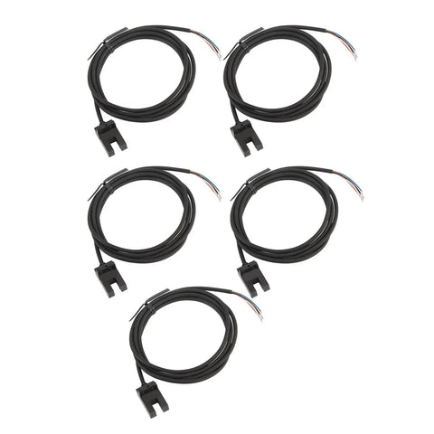 U Shape Photoelectric Sensor Switch With 5mm Sensing Distance, DC 5 to 24V, SX673, NPN Output, 5Pcs Pack for Automation Lines