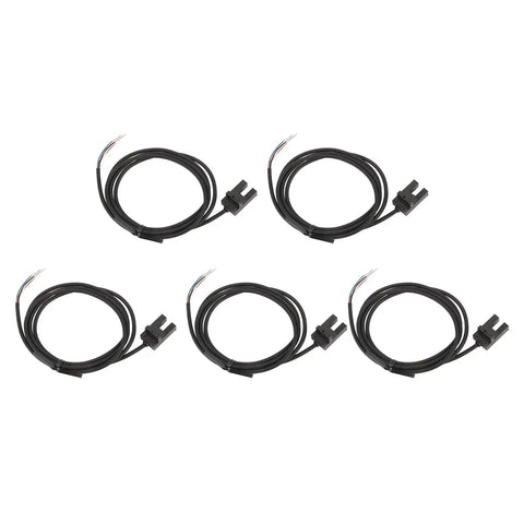 5pcs pack of U Shape Photoelectric Sensor Switch With 5mm Sensing Distance, DC 5 to 24V, SX673, NPN Output, slot type for automation.