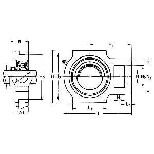 UCT205-16 1" Bore Mounted Bearing Take-Up Unit