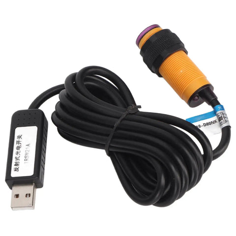 USB Infrared Photoelectric Switch Reflective Sensor for Gaming setup with orange and black cable