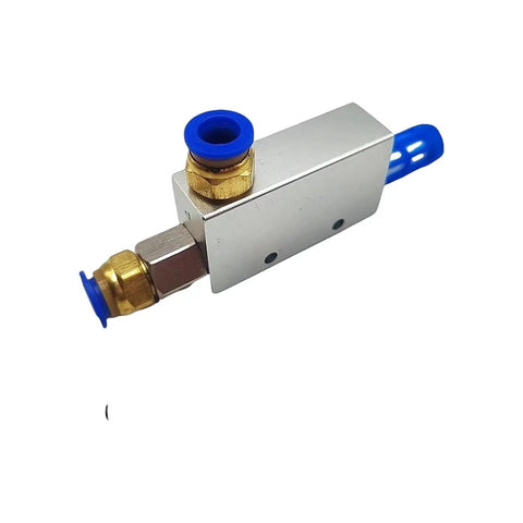 Metallic plug-and-play vacuum generator valve with pressure control for CV 10HS-25HS venturi ejectors, front view.