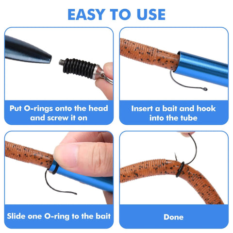 Step-by-step guide using Wacky Worm O Ring Set For Bass Fishing Silicone O Rings 300 Pack for rigging soft plastic lures.