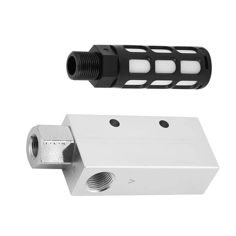 CV-20HS Wear-Resistant Vacuum Ejector Valve With Precision Thread For Quick Connection, shown in two components.