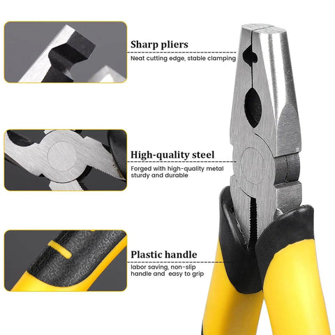 Sharp pliers with non-slip handle from the 1800 Pieces Wire Cage Clips With Pliers Non Slip Handle For Rabbit Chickens Birds Dogs Hog Cages J Clips Snap Fencing Pliers Forged Iron Heavy Duty Building Supplies Kit