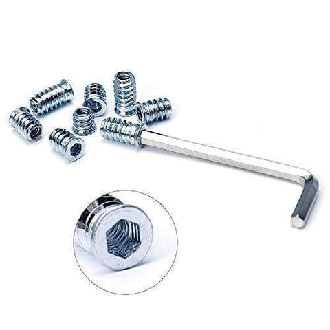 Wood Threaded Insert 1/4-20 x 10mm 15mm 20mm Length Screw Nut for Wood Furniture 60 Pieces
