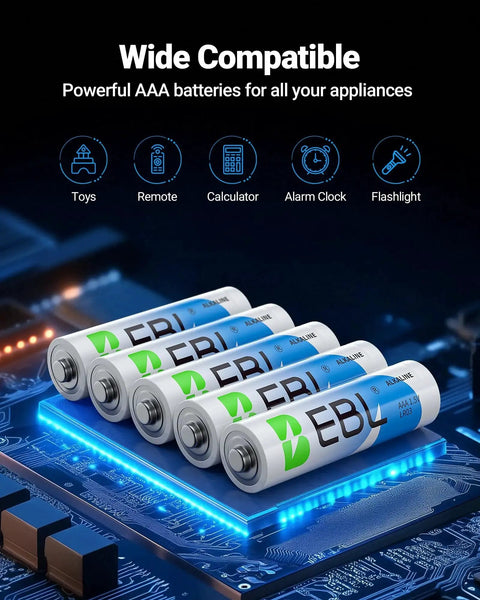 AAA Alkaline Batteries 1.5V Long Lasting Power For Devices Non Rechargeable displayed on circuit board