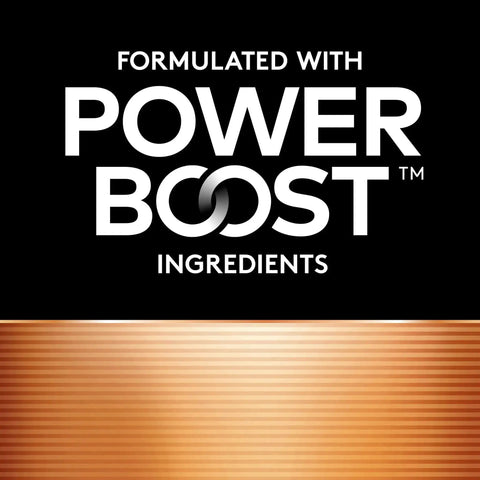 Coppertop AAA Batteries With Power Boost 4 Pack Alkaline Long Lasting Power logo with emphasis on Power Boost ingredients