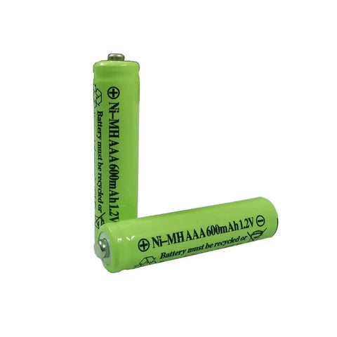 AAA NiMH 600mAh 1.2V Rechargeable Batteries For Solar Lights Garden Lamps 4 Pack, green casing, for eco-friendly use.