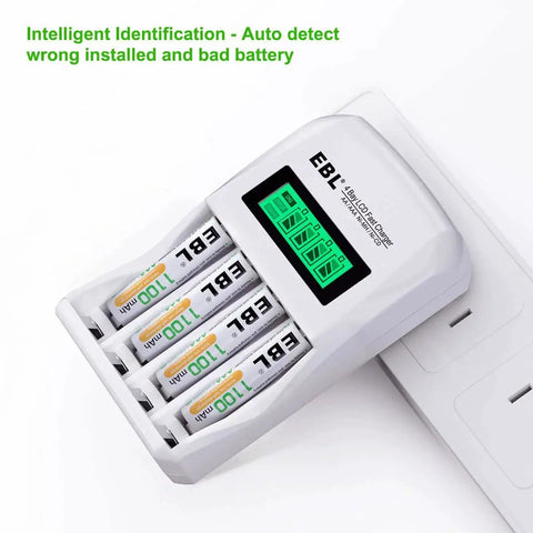 Eight Pack AAA Rechargeable 1100mAh NiMH Batteries With Individual LCD Charger in use