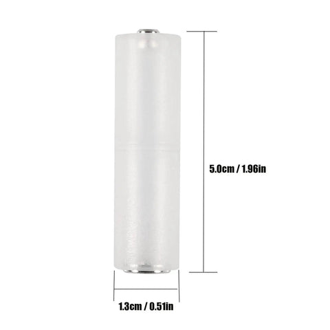 AAA to AA Battery Converter Adapter with dimensions, part of a 16 Piece Battery Converter Set AAA To AA And AA To C Adapters