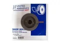 United Abrasives SAIT shop roll, aluminum oxide, full resin cloth-backed, abrasive wheel in packaging