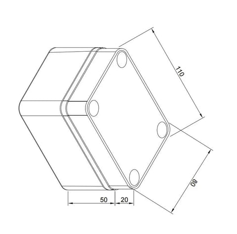 Diagram of Universal Waterproof CCTV Camera Enclosure Box With ABS Construction IP66 Weatherproof Junction Box dimensions.