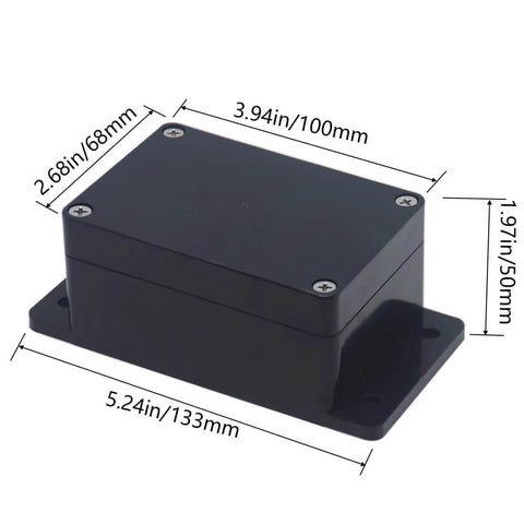 Front view of Two Pack ABS Outdoor IP65 Waterproof Electrical Project Boxes With Cable Glands Durable Junction Enclosures, 3.94 x 2.68 x 1.97 in.