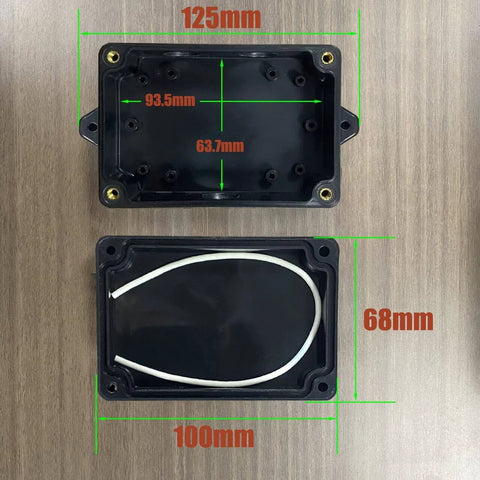 Open view of Outdoor Universal Junction Box Weatherproof IP67 ABS Plastic Enclosure with dimensions shown