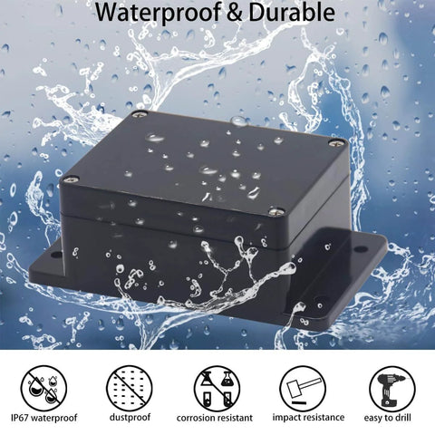 Two Pack ABS Outdoor IP65 Waterproof Electrical Project Boxes With Cable Glands Durable Junction Enclosures For DIY Projects