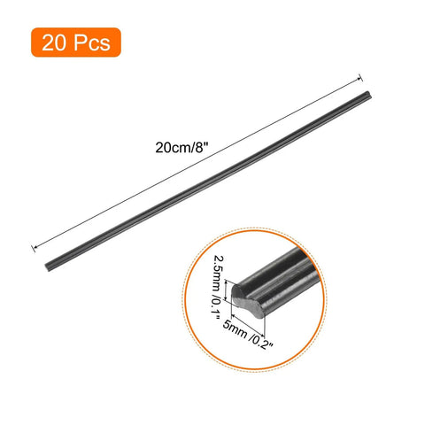 20 Pcs 8 Inch ABS Plastic Welding Rods For Auto Body Bumpers Kayaks And Boats Black Durable Welding Strips For Plastic Welder Tool Kit DIY Repairs In Home Or Shop