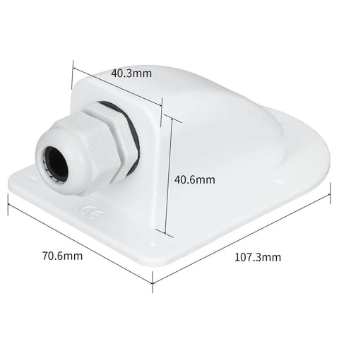 Versatile Weatherproof ABS Solar Cable Entry Gland For 3mm2 To 12mm2 Cables, Waterproof IP68 Rated, side view with dimensions