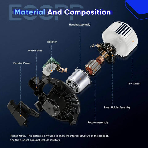 Components of AC Blower Motor For Hyundai Accent Veloster Tucson Genesis Coupe And Kia Sportage Front Heater Fan Replacement 971111R000 700286 Direct Fit Easy Install Durable Performance Quiet Operation By ECCPP