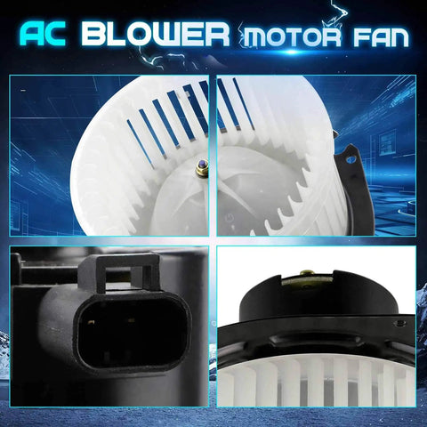 Close-up of HVAC Heater Blower Motor Fan Assembly for Chevy Express 1500 2500 3500 and GMC Savana 1500 2500 3500 1996 Through 2014 Replacement Part Replaces 89019112 700067 GM3126101 61500535 PM3922