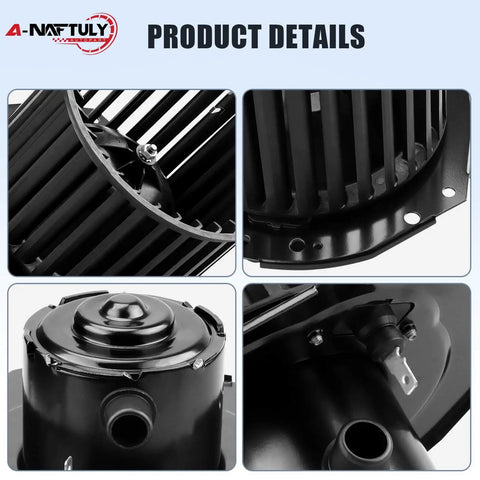 AC Blower Motor Replacement With Fan For 1992 To 1996 Chevy Suburban C1500 C2500 K1500 K2500 Tahoe Astro G10 G20 GMC Sierra Yukon Safari HVAC Heater Blower Motor Fits Front Dash To Restore Strong Airflow And Climate Control 700103, close-up details.